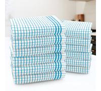 Velosso Woven Check 100% Cotton Easy Care Tea Towels, Pack Of 3