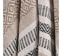 Velosso Zigzag Throw Multicoloured Aztec Design With Tassels, Soft Acrylic Blanket For Bed, Sofa Or Armchair, 50Cm X 60Cm - Beige