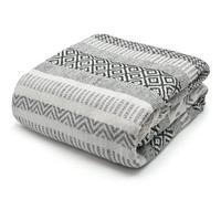 Velosso Zigzag Throw Multicoloured Aztec Design With Tassels, Soft Acrylic Blanket For Bed, Sofa Or Armchair, 50Cm X 60Cm - Grey
