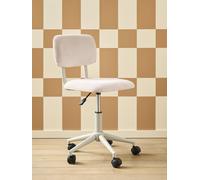 Velour Desk Chair with Castors for Children ecru