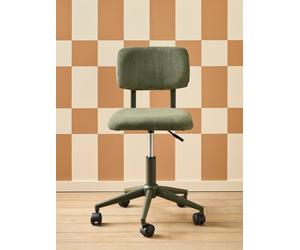Velour Desk Chair with Castors for Children green