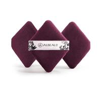 Velour Powder Puff Makeup Applicators for Loose & Pressed Powder, Pro-Size XL Diamond/Kite Setting Puffs with Precision Tip for Under-Eye & Nose Detail, Contour Cleanup, Washable Reusable, 3 Pack