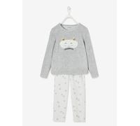 Velour Pyjamas with Cat Mask for Girls grey