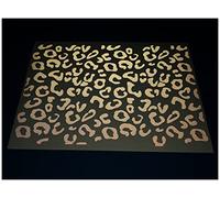 Veloviz Reflective A4 Leopard Print Sheet Die-Cut Vinyl Cargo Bike Stickers Decals (Black (Reflects as white))