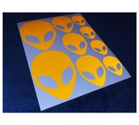 Veloviz Reflective Alien Head (Assorted) Yellow Die-Cut Vinyl Cargo Bike Stickers Decals