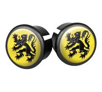 Velox Bicycle Cycle Bike Bar End Plugs Flanders Flag - Pair