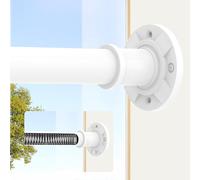 Veloxtera White Curtain Pole 78-283 cm, 28mm Extendable Tension Shower Curtain Rod No Drill, Adjustable Heavy Duty Shower Rail with 1pcs Bracket for Bathroom, Window, Door