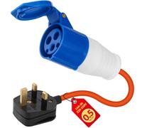 VELPAX 3 Pin UK Hook Up Cable,16amp to 13amp Adapter Lead,for Campervan Motorhome Camping (Converts 16A to 13A UK Socket)