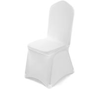 VELPAX Chair Covers Wedding 50Pcs White Chair Cover Polyester Spandex Stretch Removable Washable Slipcovers Chair Covers for Wedding Banquet Celebra