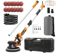 VELPAX Drywall Sander 1250W,11.5A Electric Drywall Sander with Vacuum,with 12 PCS Sanding Discs, 5 Variable Speed, Xtension Handle,LED Light,Variable Speed 500-1800RPM