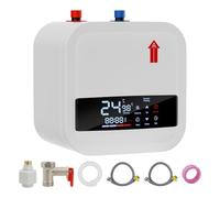 VELPAX Mini Electric Water Heater, 15L Electric Instantaneous Water Heate,1500W 220V,Waterproof Under Sink Water Heater with Digital Display for RV Kitchen Bathroom