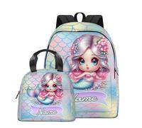 velquessa Personalised backpack for girls & boys custom kids backpack with personalised lunch box Custom Rucksack add Your Own Name LOGO Text Back To School Bag gifts for kids