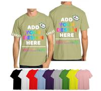 velquessa Personalised T Shirt,Custom T Shirts for Men Women,Design Your Own Printed Shirt,Customisable Tshirt with Photos/Text/Logo, Great for Bulk Custom and Special Occasions Tan