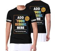 VELQUESSA Personalised T Shirts Bulk Custom Shirts-Design Your Own Printed T-Shirts for Men Women, Add Logo/Photo/Text, Customisable Great Personalised Gifts for Any Occasion Black