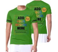 VELQUESSA Personalised T Shirts Bulk Custom Shirts-Design Your Own Printed T-Shirts for Men Women, Add Logo/Photo/Text, Customisable Great Personalised Gifts for Any Occasion LightGreen