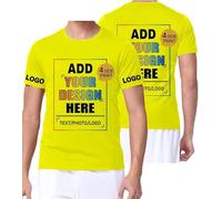 VELQUESSA Personalised T Shirts Bulk Custom Shirts-Design Your Own Printed T-Shirts for Men Women, Add Logo/Photo/Text, Customisable Great Personalised Gifts for Any Occasion Yellow