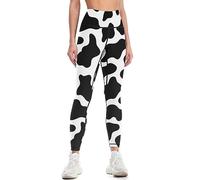 VELRAF Cow Print Women's High Waist Yoga Pants Sports Gym Running Leggings