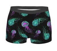 VELRAF Jellyfish Glow In Dark Men'S Boxer Briefs Underwear Shorts Trunks Underpants For Adult Men Teens Black