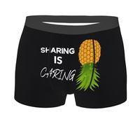 VELRAF Upside Down Pineapple Funny Swinger Men'S Boxer Briefs Underwear Shorts Trunks Underpants For Adult Men Teens Black