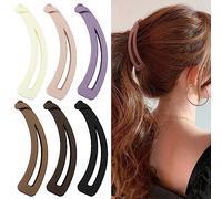 Velscrun 7pcs Banana Clips for Thick Hair, Strong Hold Ponytail 4.7" Large Banana Clips, Matte Finish, Minimalist Design, Solid Color, Claw Closure, Women and Girls, Pack of 7
