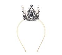 Velscrun Black Crystal Tiara Headband, Crowns for Women, Princess Girls Tiaras, Royal Queen Crown Princess Quinceanera Headpieces for Birthday Prom Bride Wedding Pageant Party Hair Band