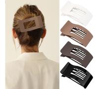 Velscrun Flat Hair Clips for Women Girls, Matte Lay Flat Claw Clips, Strong Hold Large Side Hair Clip All Hair Types, French Duck Billed Non Slip Grip Daily Styling Hair Jaw Claw Clip Natural Color