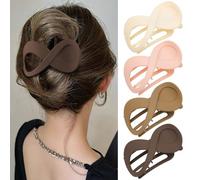 Velscrun Flat Hair Clips for Women Girls Thick Thin Hair 4Pcs French Concord Alligator Hair Clips Large Hair Claw Clips Matte Duck Billed Hair Clips Hair Accessories White Pink Brown Dark Brown