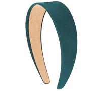 VELSCRUN Forest Green Headbands for Women Girls 1.6 Inch Satin Silky Halloween Head Bands for Womens Hair Holiday Thin Headband Solid Simple Cosplay Hair Bands Hair Accessories for Mothers Sisters