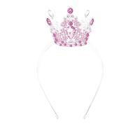 Velscrun Pink Crystal Tiara Headband, Crowns for Women, Princess Girls Tiaras, Royal Queen Crown Princess Quinceanera Headpieces for Birthday Prom Bride Wedding Pageant Party Hair Band