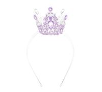 Velscrun Purple Crystal Tiara Headband, Crowns for Women, Princess Girls Tiaras, Royal Queen Crown Princess Quinceanera Headpieces for Birthday Prom Bride Wedding Pageant Party Hair Band