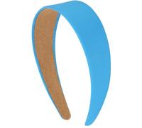 VELSCRUN Sea Blue Headbands for Women Girls 1.6 Inch Satin Silky Halloween Head Bands for Womens Hair Holiday Thin Headband Solid Simple Cosplay Hair Bands Hair Accessories for Mothers Sisters