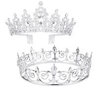 VELSCRUN Tiaras for Women King Crown for Men, 21*21*6.5 CM, Alloy