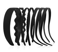 VELSCRUN Zig Zag Headbands for Women Girls, Black Plastic Head Band Thin Hair Band with Teeth, Comfortable Square Headband for Glasses Wearers, 90s Trendy Fashion Hairband Diademas Para Mujer 7 PCS