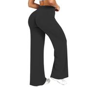 VELSOFT Straight Leg Leggings Wide Leg Yoga Pants Flare Trousers Women | No Front Seam, Breathable, Soft, High Waisted, Yoga, Gym, Travel, Stretchy, Suitable for Different Leg Shapes, Flattering