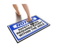 VELSURAFA Door Mats For Home Entrance Notice Safety Shoes Required Except Within The Aisle Doormat Home Alone Door Mat Indoor Doormat(50X80CM)