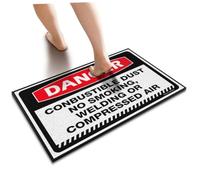 VELSURAFA Fall Kitchen Mats For Floor Danger Conbustible Dust No Smoking, Welding Or Compressed Air Floor Mat Cool Stuff For Boys Outdoor Floor Mat(50X80CM)