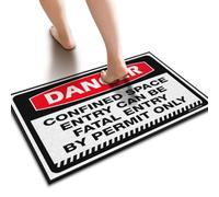 VELSURAFA Fall Kitchen Mats For Floor Danger Confined Space Entry Can Be Fatal By Permit Only Doormat Cool Stuff For Boys Outdoor Floor Mat(50X80CM)