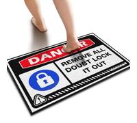 VELSURAFA Fall Mats Outdoor Danger Remove All Doubt Lock It Out Doormat Fall Outdoor Rug Outdoor Patio Decor(65X90CM)