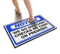 VELSURAFA Fall Mats Outdoor Notice We Do Not Cash Checks No Cash On Premises Doormat Decor For Bedroom Large Front Door Mat Outdoor(65X90CM)