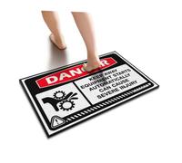 VELSURAFA Garage Decor For Men Danger Keep Away Equipment Starts Automatically Can Cause Severe Injury Floor Mat Winter Mat Funny Stuff(40X60CM)