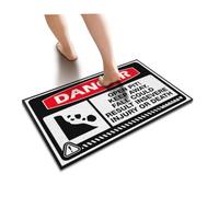 VELSURAFA Garage Decor For Men Danger Open Pit Keep Away Doormat Winter Mat Funny Stuff(65X90CM)