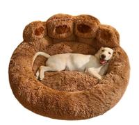 VELUNE Deep Sleep, Warm, Large Pet Mat, Bear Paw Shape, Super Soft Cushion, Long Plush Round Bed for Dogs and Cats, Quiet Beds