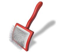 Velupet Zoom Dog Slicker Brush for Doodle Grooming,Dog Brush for Poodles,Long Pin Haired Pet Slicker Brush for Goldendoodles, Labradoodles,Bernedoodles (Red)