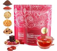 Velutra Chinese Brown Sugar Ginger Tea, with Red Jujube & Red Ginseng, Promotes Digestion, Improves Sleep, Soothes & Aids Digestion - Individually Wrapped, Purely Natural (2)