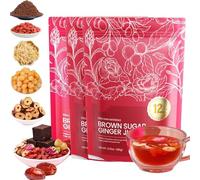 Velutra Chinese Brown Sugar Ginger Tea, with Red Jujube & Red Ginseng, Promotes Digestion, Improves Sleep, Soothes & Aids Digestion - Individually Wrapped, Purely Natural (3)