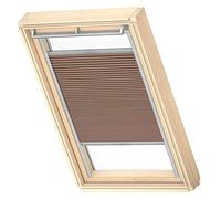 VELUX Blackout Energy Pleated Roof Blind, Grey Frame, MK06, Light Brown