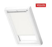 Velux Original (Dkl) White Blackout Roller Blind For Velux Roof Window Uk04 With White Side Rails