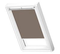 VELUX Original Roof Window Blackout Blind for SK06, Warm Grey, with White Guide Rail