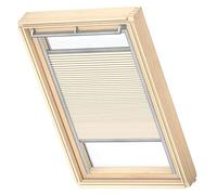 VELUX Original Roof Window Blackout Energy Pleated Blind, CK02, Ivory, with Grey Guide Rail
