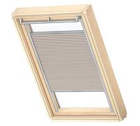 VELUX Original Roof Window Blackout Energy Pleated Blind, MK04, Dark Sand, with Grey Guide Rail